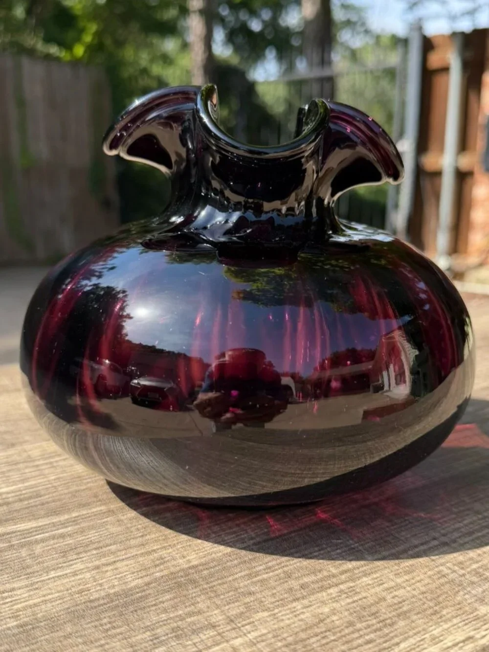 Vintage Amethyst Purple Hand Blown Art Glass 7
